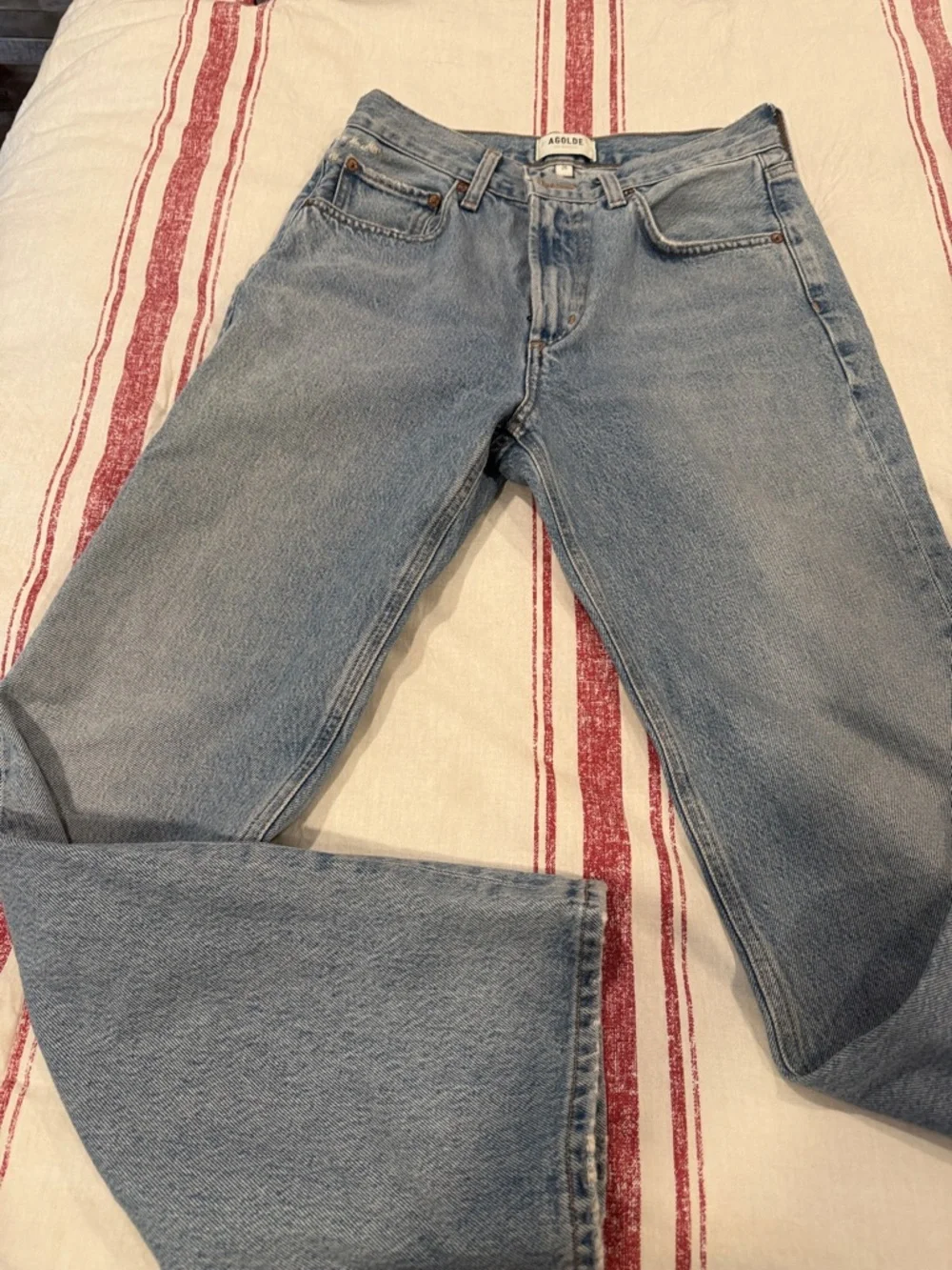 Agolde  Valen Classic Light Blue Straight-Leg Jeans 26 - Picture 3 of 6